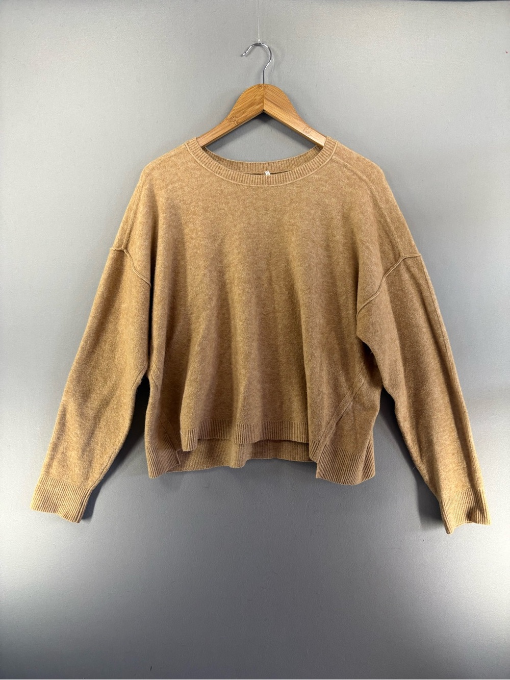 Free People Women Sweater Wool Blend Luna Pullover Tan Size Small